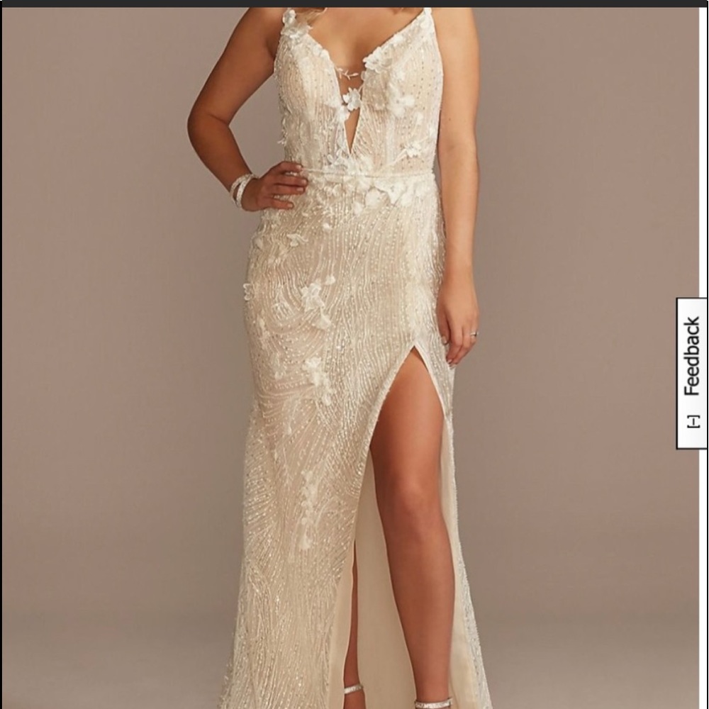 David’s Bridal beaded wedding dress